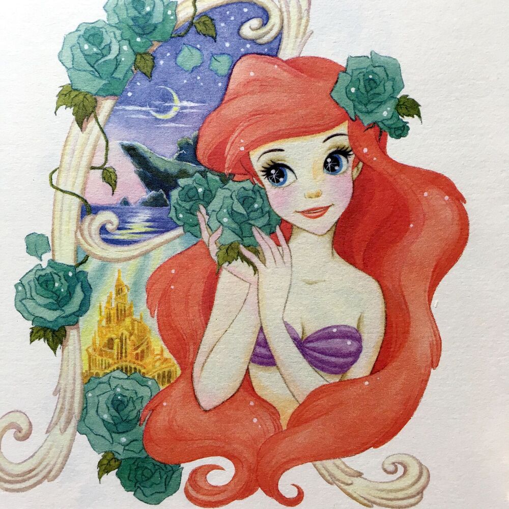 Disney Princess Calender Ariel Belle Watercolor 70s Heroine Manga Vintage 2005